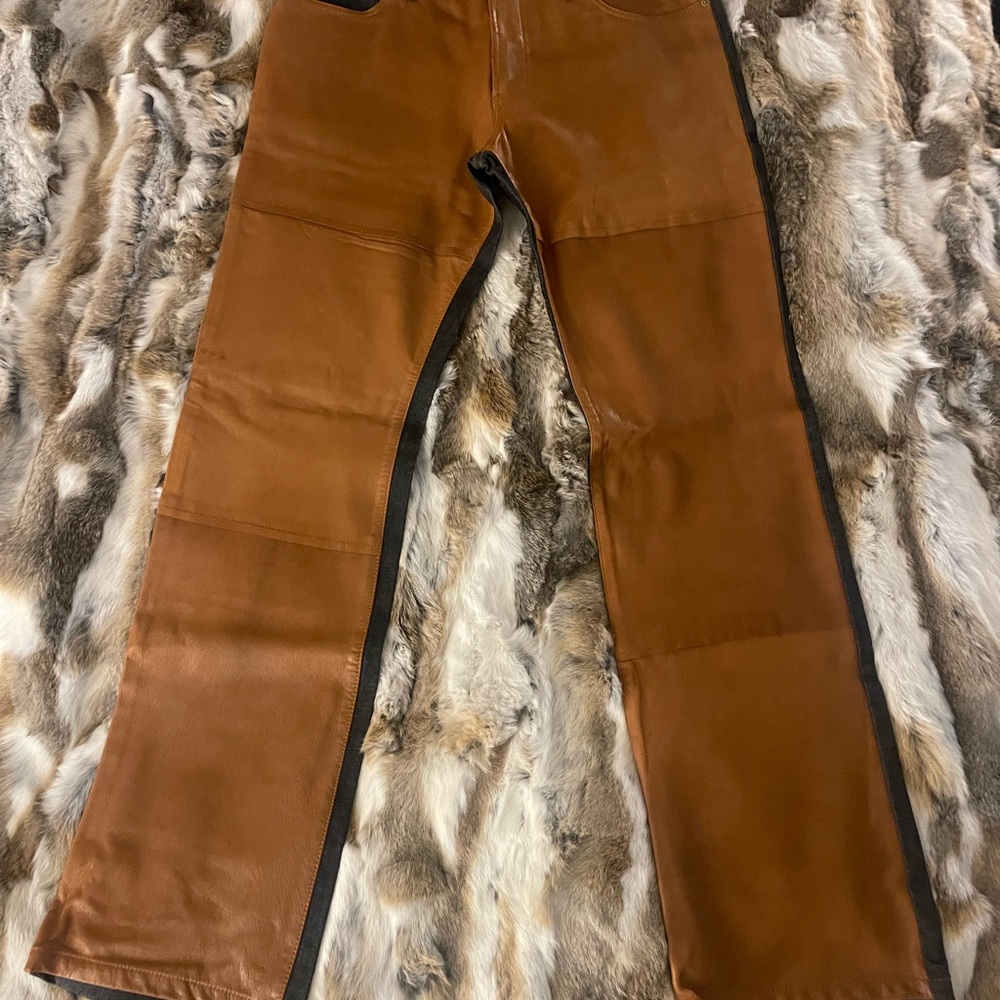 Mens Dolce Gabbana leather & denim jeans